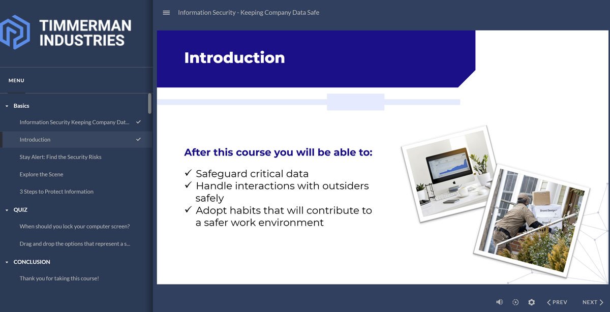 Information Security Training Course - Screen 2