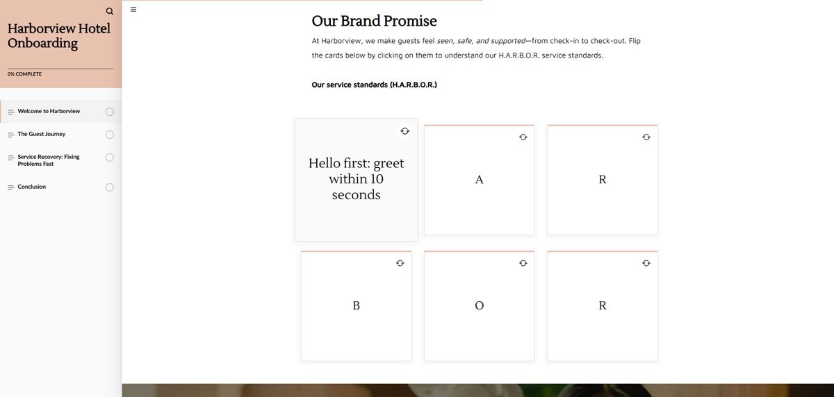 New Hire Onboarding Course Screen 2